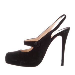 Christian Louboutin Suede Slingback Pumps fits like 8.5